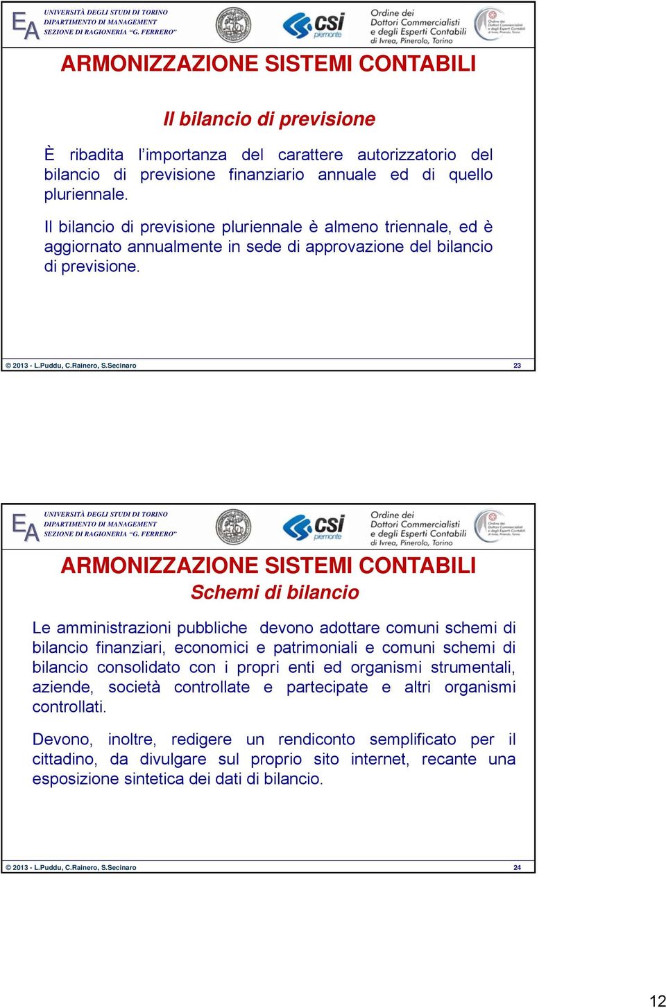 23 ARMONIZZAZIONE SISTEMI CONTABILI Schemi di bilancio Le amministrazioni pubbliche devono adottare comuni schemi di bilancio finanziari, economici e patrimoniali e comuni schemi di bilancio