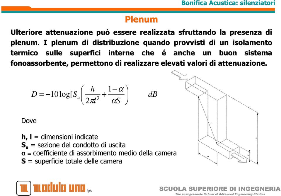 fonoassorbente, permettono di realizzare elevati valori di attenuazione.