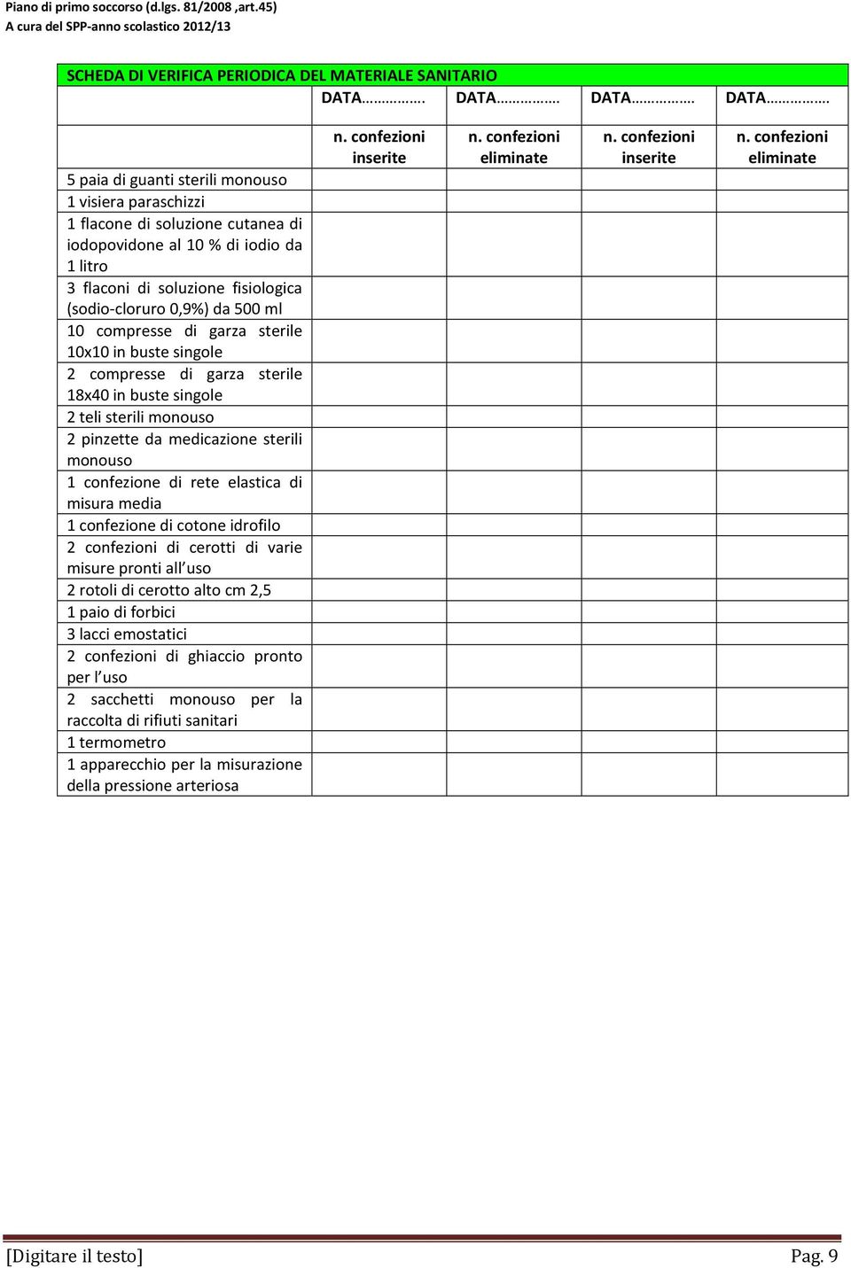 DATA. 5 paia di guanti sterili monouso 1 visiera paraschizzi 1 flacone di soluzione cutanea di iodopovidone al 10 % di iodio da 1 litro 3 flaconi di soluzione fisiologica (sodio-cloruro 0,9%) da 500