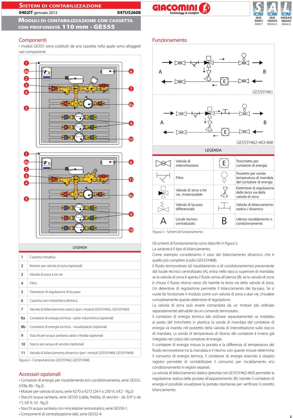 sonda temperatura di mandata del contatore di energia Detentore di regolazione della terza via della valvola di zona 9 A Valvola di by-pass differenziale Locale tecnico centralizzato B Valvola di