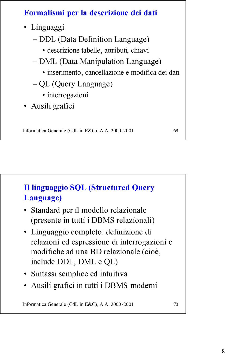 sili grafici Informatica Generale (CdL in E&C), A.