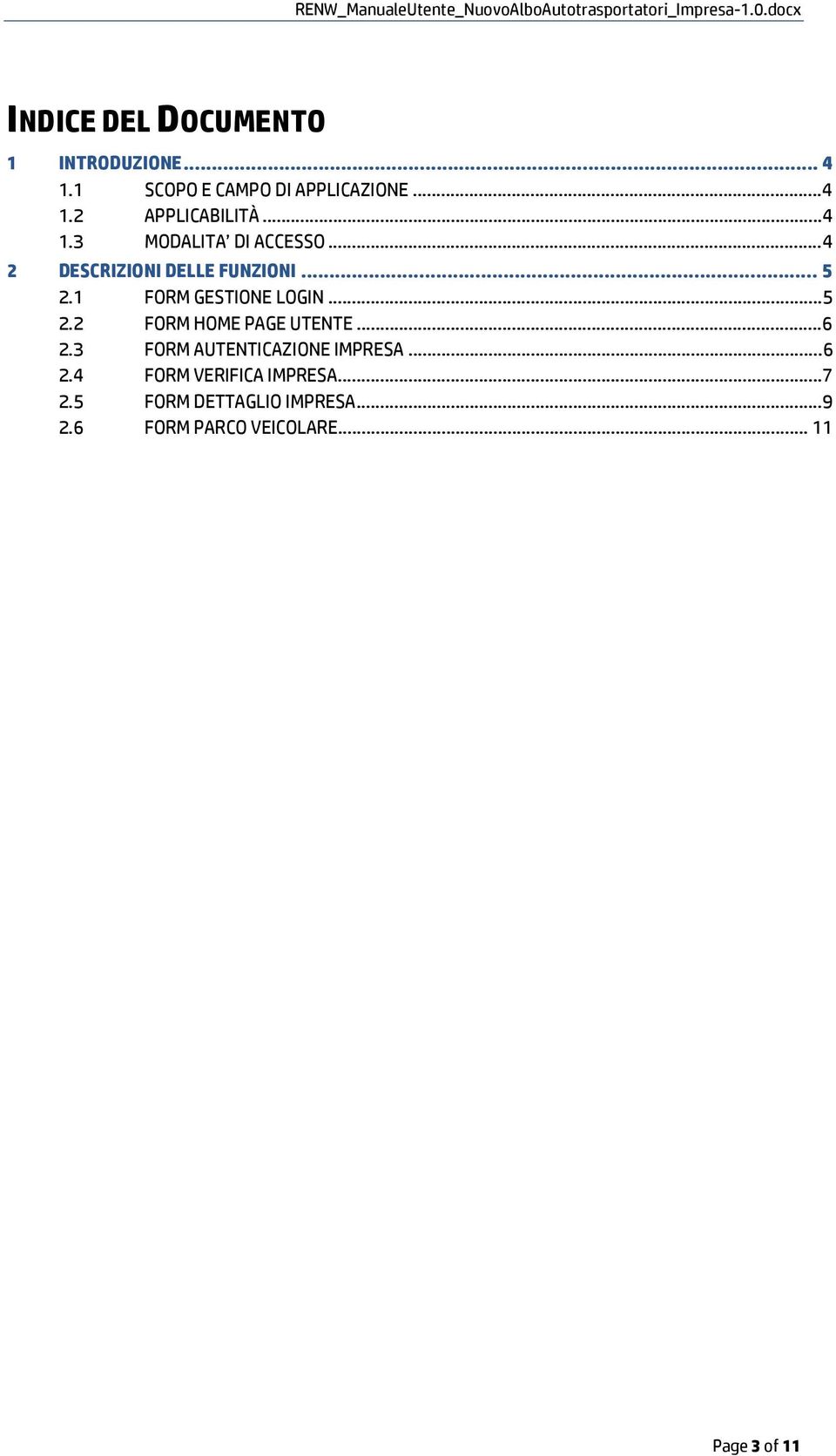 .. 4 DESCRIZIONI DELLE FUNZIONI... 5 2.1 FORM GESTIONE LOGIN... 5 2.2 FORM HOME PAGE UTENTE... 6 2.