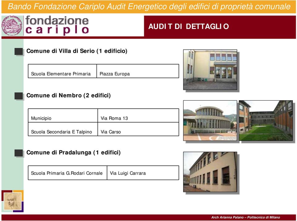 Municipio Scuola Secondaria E Talpino Via Roma 13 Via Carso Comune