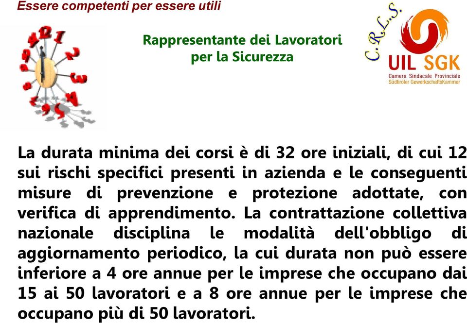 La contrattazione collettiva nazionale disciplina le modalità dell'obbligo di aggiornamento periodico, la cui durata