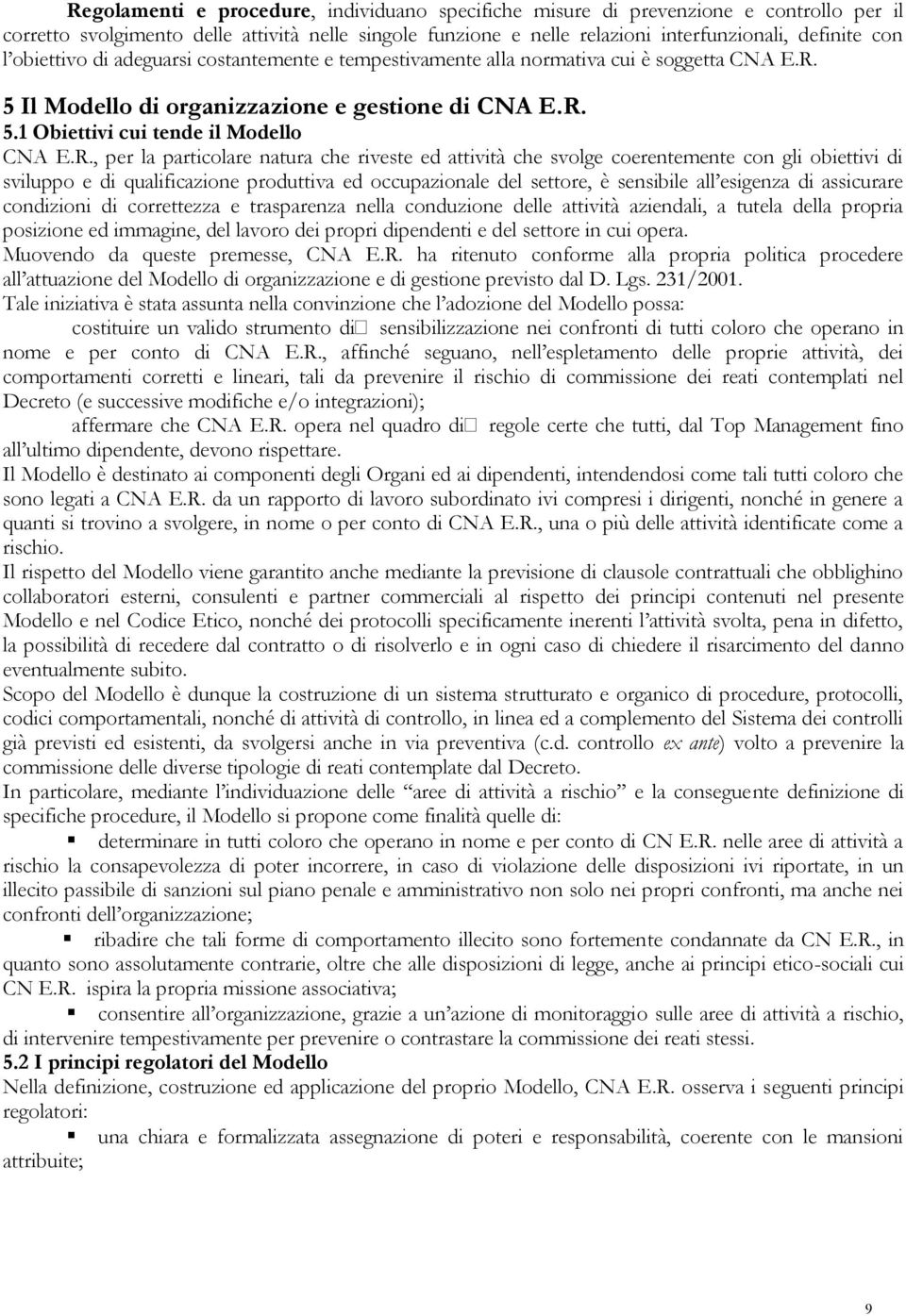 5 Il Modello di organizzazione e gestione di CNA E.R.