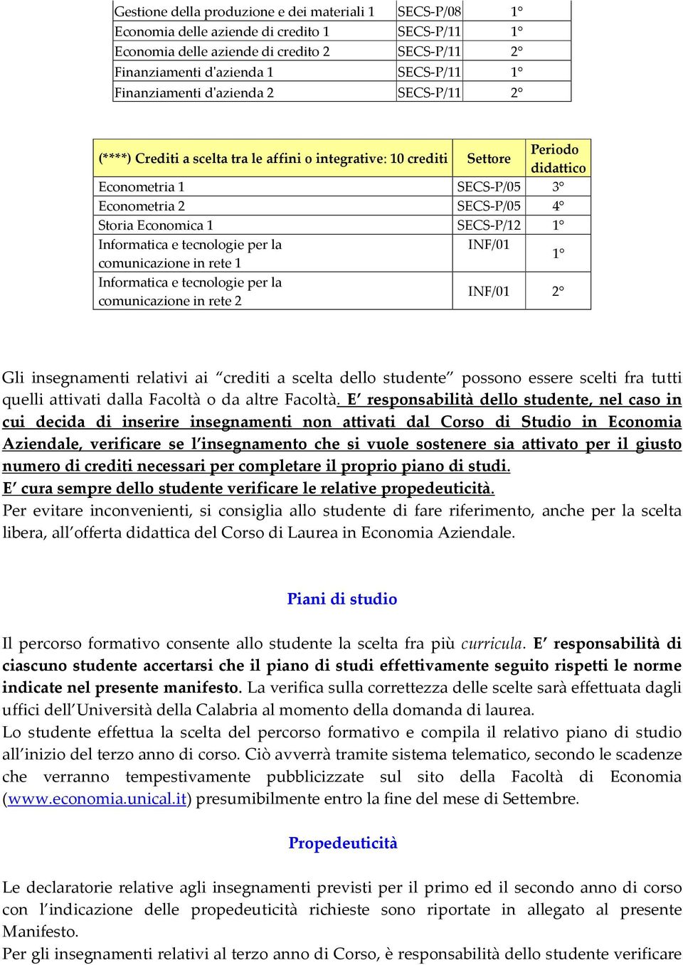 Informatica e tecnologie per la INF/01 comunicazione in rete 1 1 Informatica e tecnologie per la comunicazione in rete 2 INF/01 2 Gli insegnamenti relativi ai crediti a scelta dello studente possono