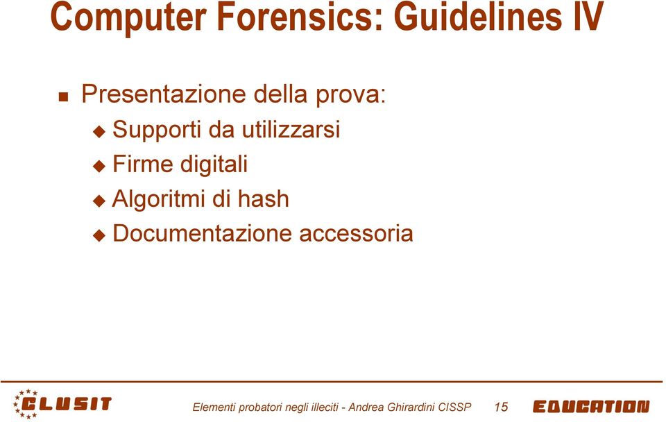 Algoritmi di hash Documentazione accessoria