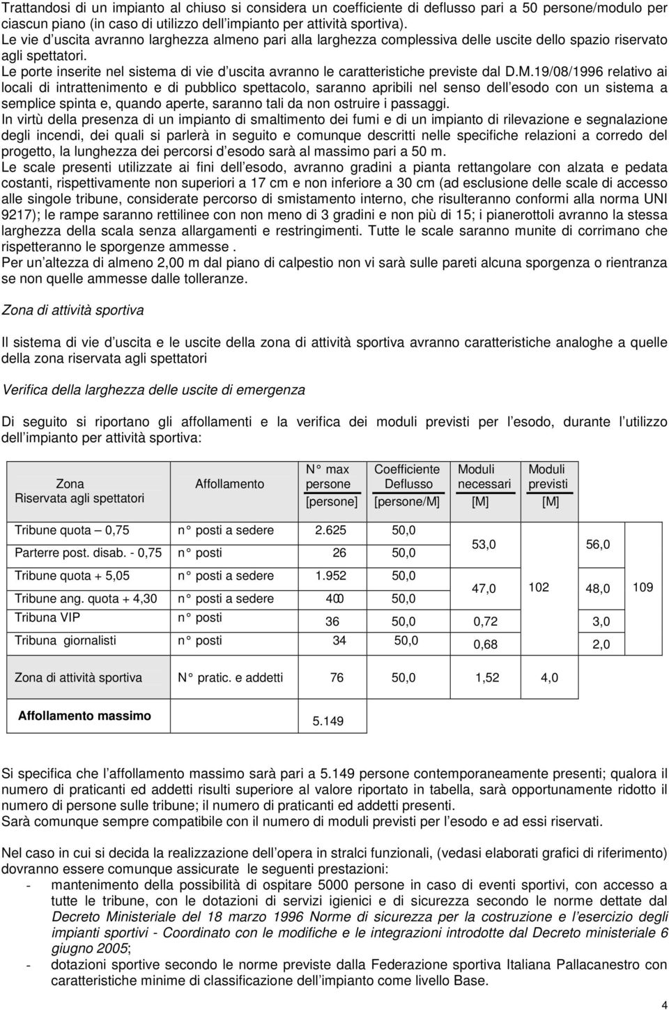 Le porte inserite nel sistema di vie d uscita avranno le caratteristiche previste dal D.M.