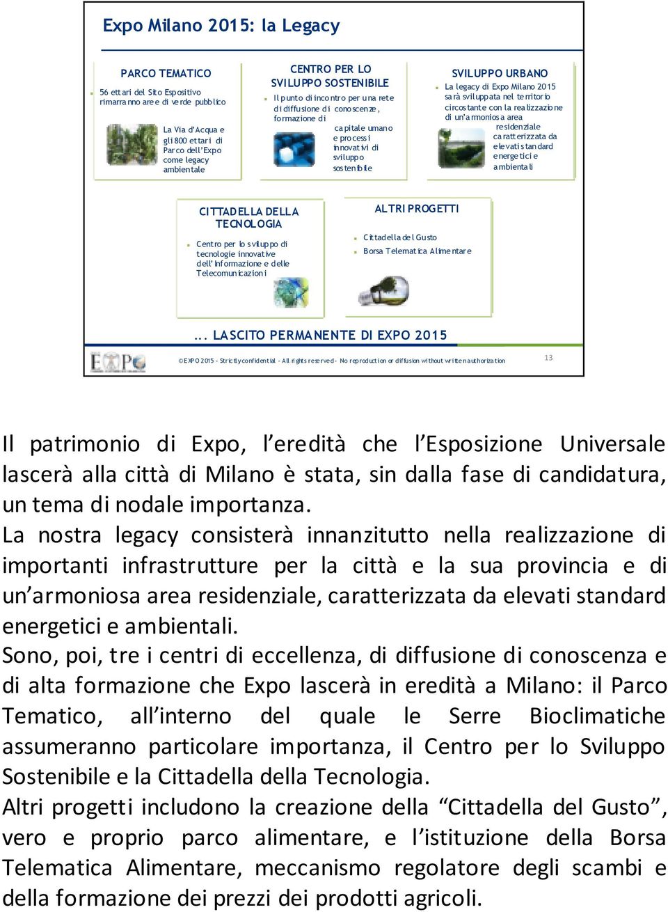 2015 sarà sviluppata nel territorio circostante con la realizzazione di un armoniosa area residenziale caratterizzata da elevati standard energetici e ambientali CITTADELLA DELLA TECNOLOGIA Centro