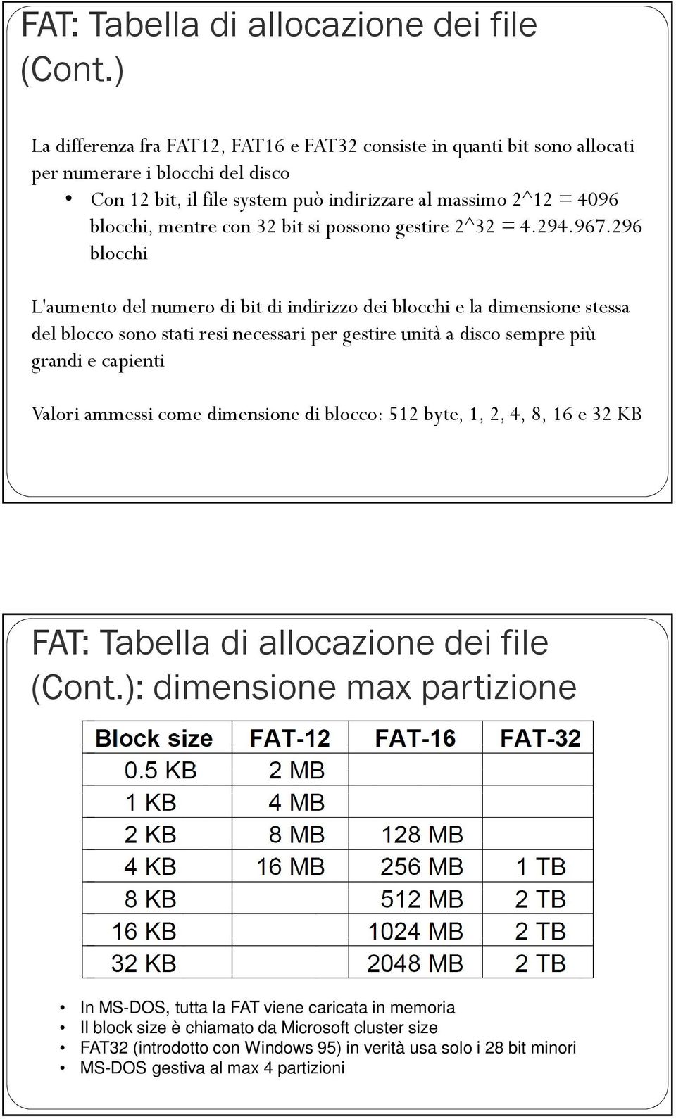 bit si possono gestire 2^32 = 4.294.967.