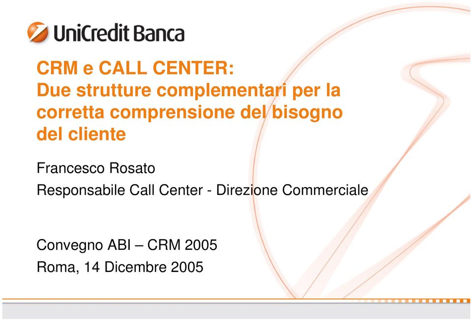 Francesco Rosato Responsabile Call Center -