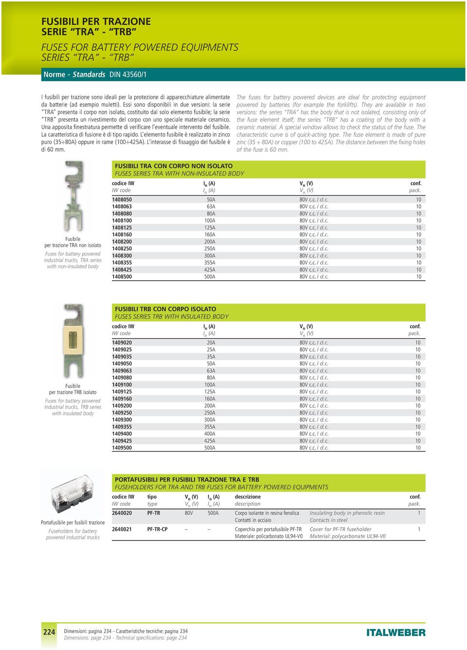 Essi sono disponibili in due versioni: la serie TRA presenta il corpo non isolato, costituito dal solo elemento fusibile; la serie TRB presenta un rivestimento del corpo con uno e materiale ceramico.