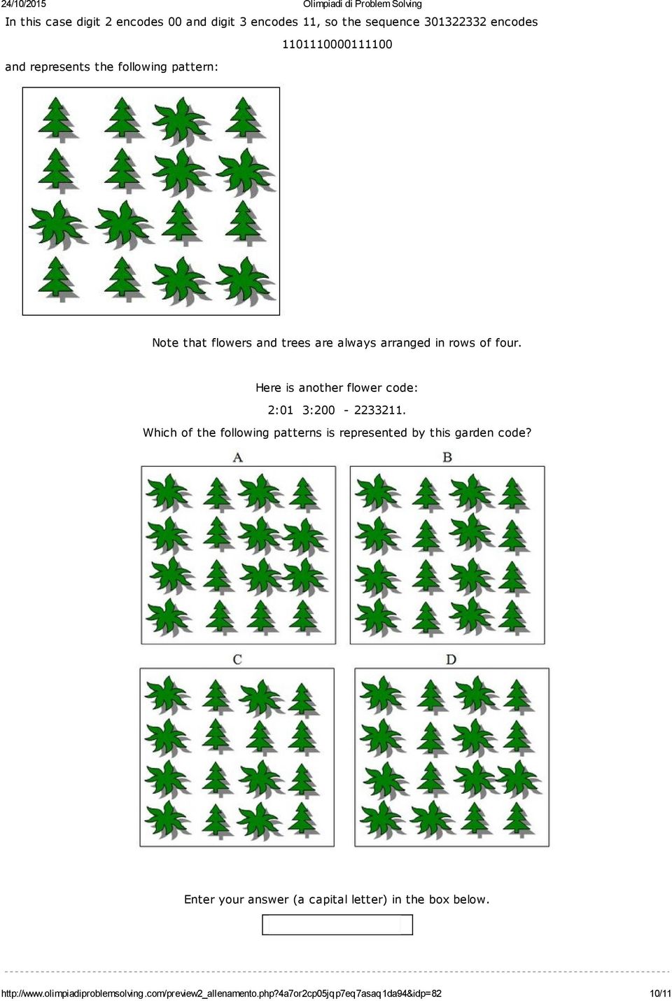 Here is another flower code: 2:01 3:200-2233211. Which of the following patterns is represented by this garden code?