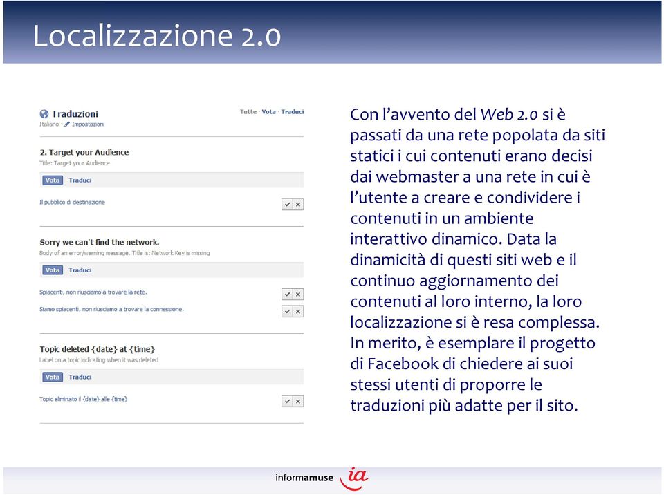 creare e condividere i contenuti in un ambiente interattivo dinamico.