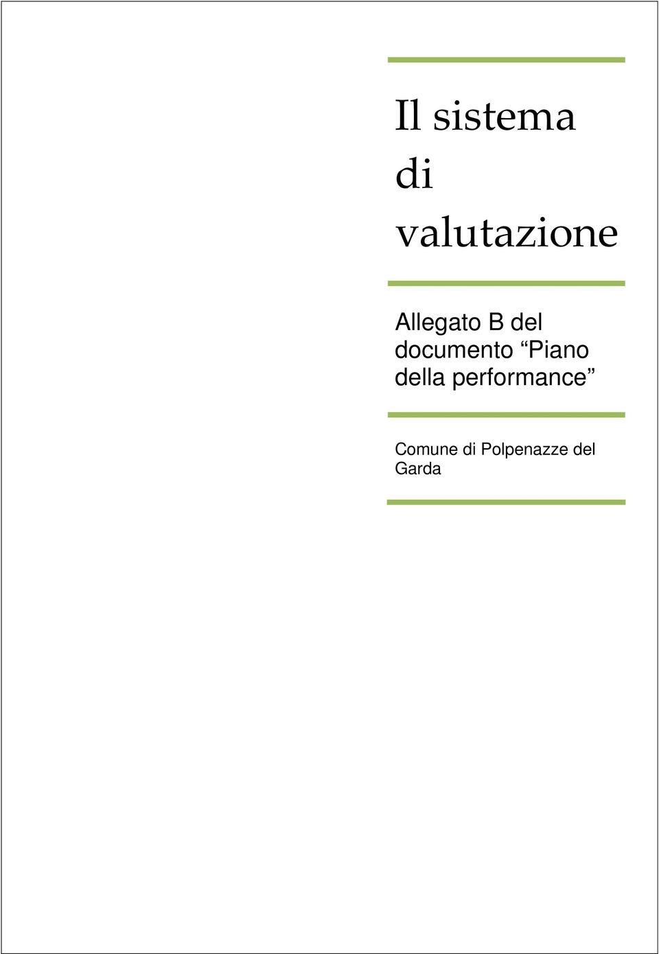 Piano della performance