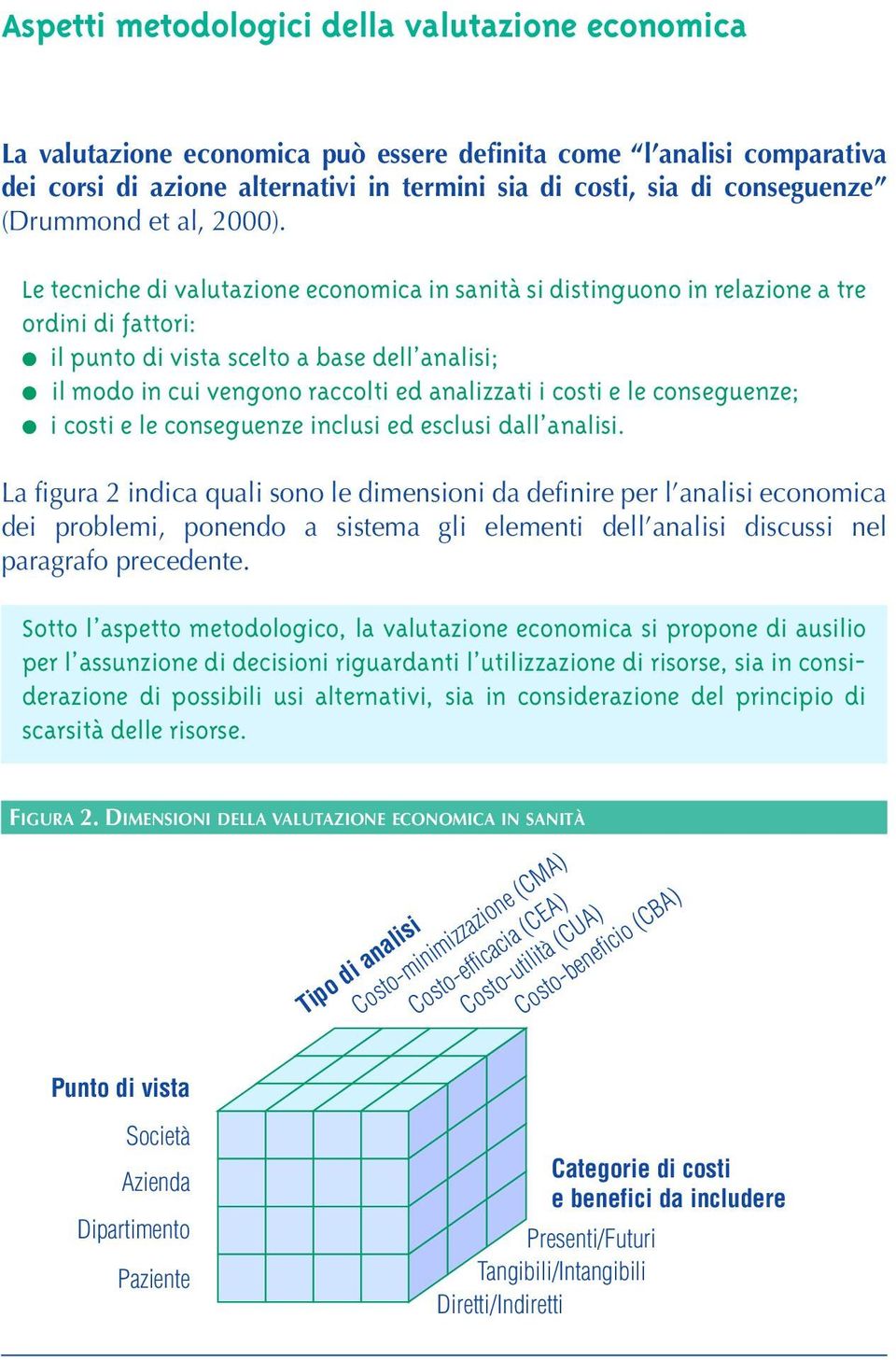 Le tecniche di valutazione economica in sanità si distinguono in relazione a tre ordini di fattori: il punto di vista scelto a base dell analisi; il modo in cui vengono raccolti ed analizzati i costi