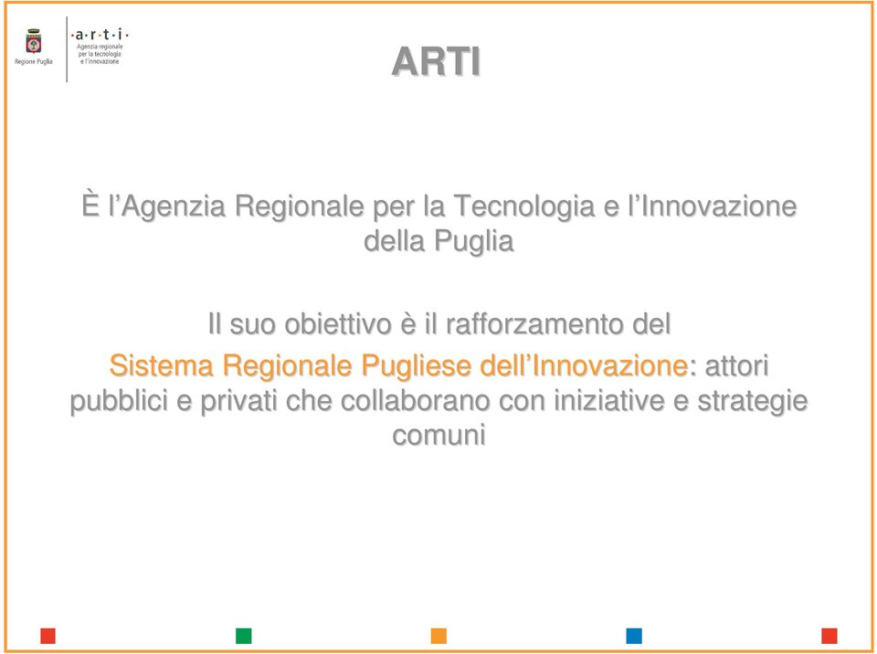 Regionale Pugliese dell Innovazione Innovazione: : attori