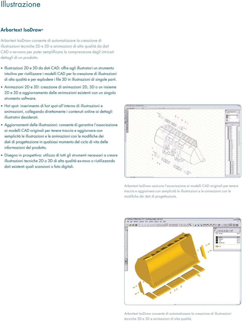 Illustrazioni 2D e 3D da dati CAD: offre agli illustratori un strumento intuitivo per riutilizzare i modelli CAD per la creazione di illustrazioni di alta qualità e per esplodere i file 3D in