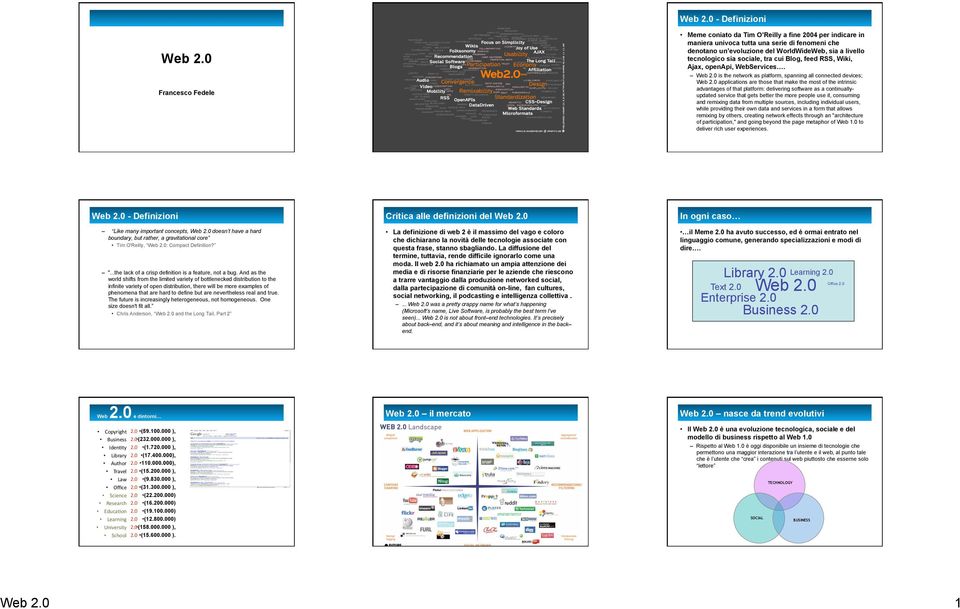 Web is the network as platform, spanning all connected devices; Web applications are those that make the most of the intrinsic advantages of that platform: delivering software as a continuallyupdated