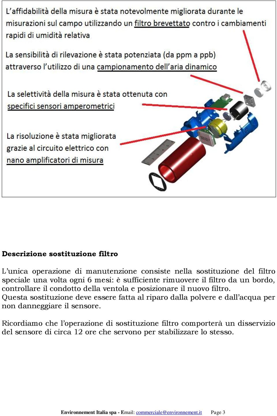 Questa sostituzione deve essere fatta al riparo dalla polvere e dall acqua per non danneggiare il sensore.