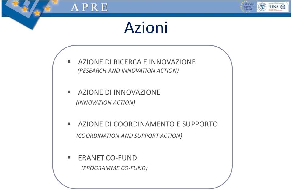 ACTION) AZIONE DI COORDINAMENTO E SUPPORTO