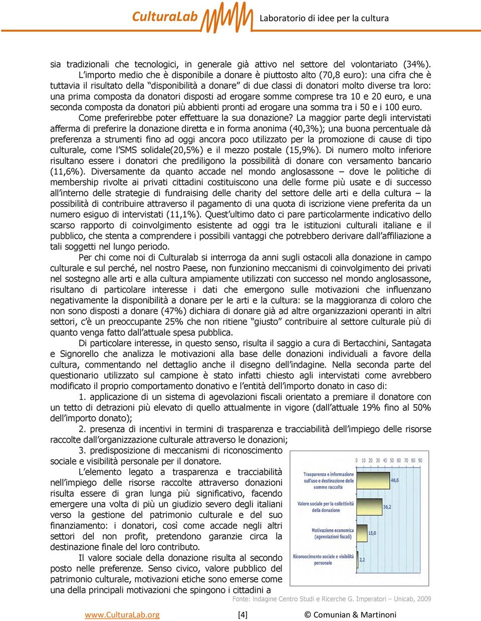 composta da donatori disposti ad erogare somme comprese tra 10 e 20 euro, e una seconda composta da donatori più abbienti pronti ad erogare una somma tra i 50 e i 100 euro.