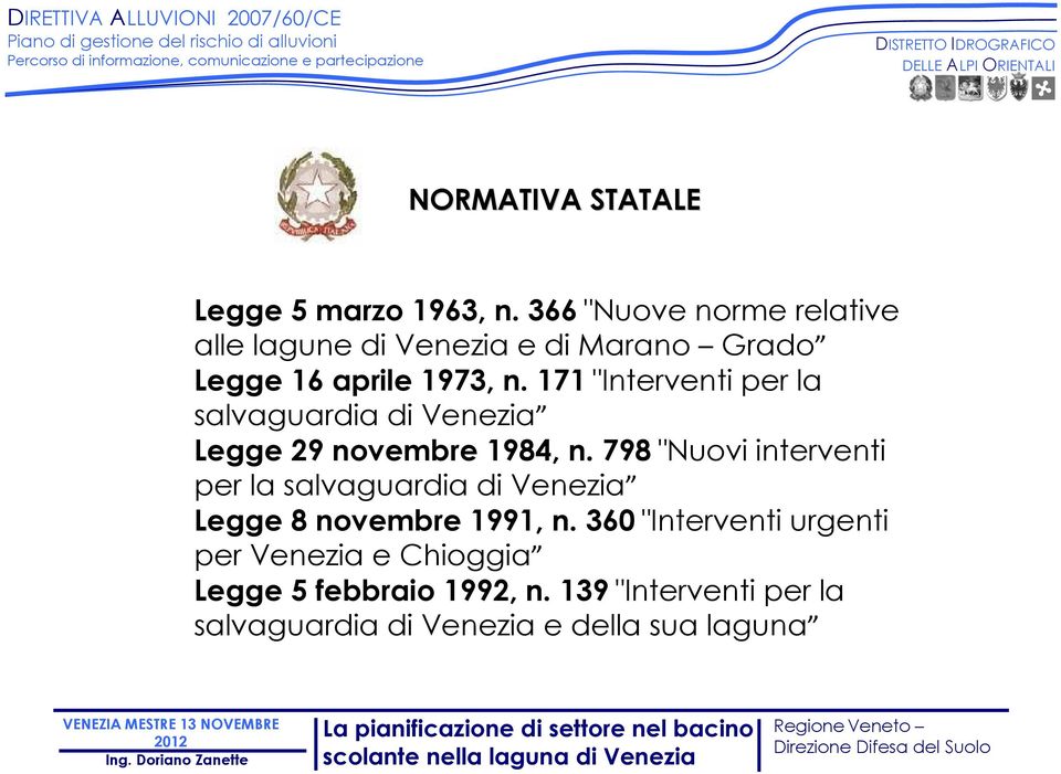 171 "Interventi per la salvaguardia di Venezia Legge 29 novembre 1984, n.