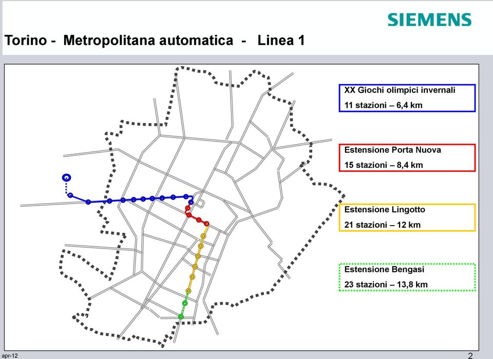 Nuova 15 stazioni 8,4 km Estensione Lingotto 21