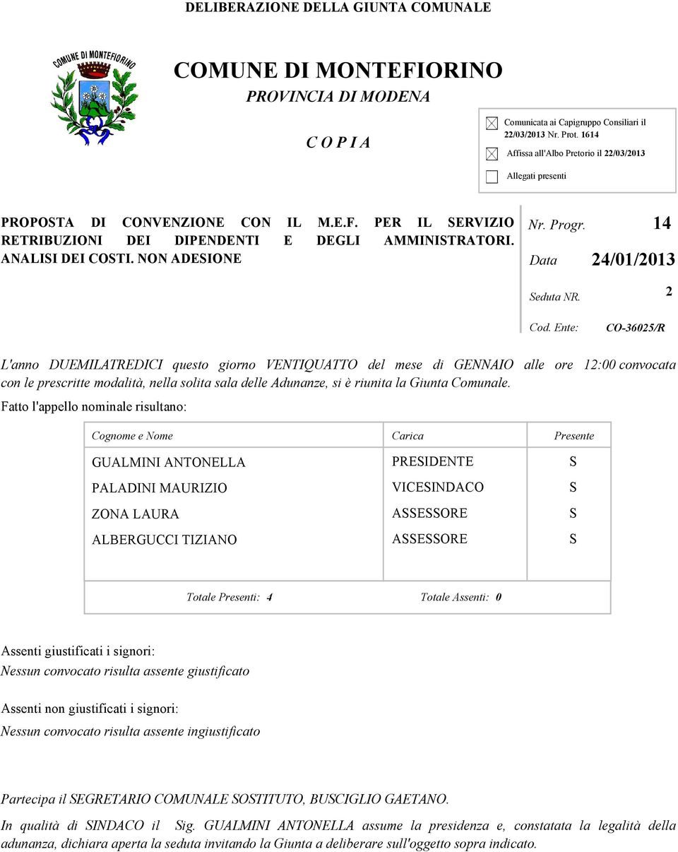 Progr. Data eduta NR. 14 24/01/2013 2 Cod.