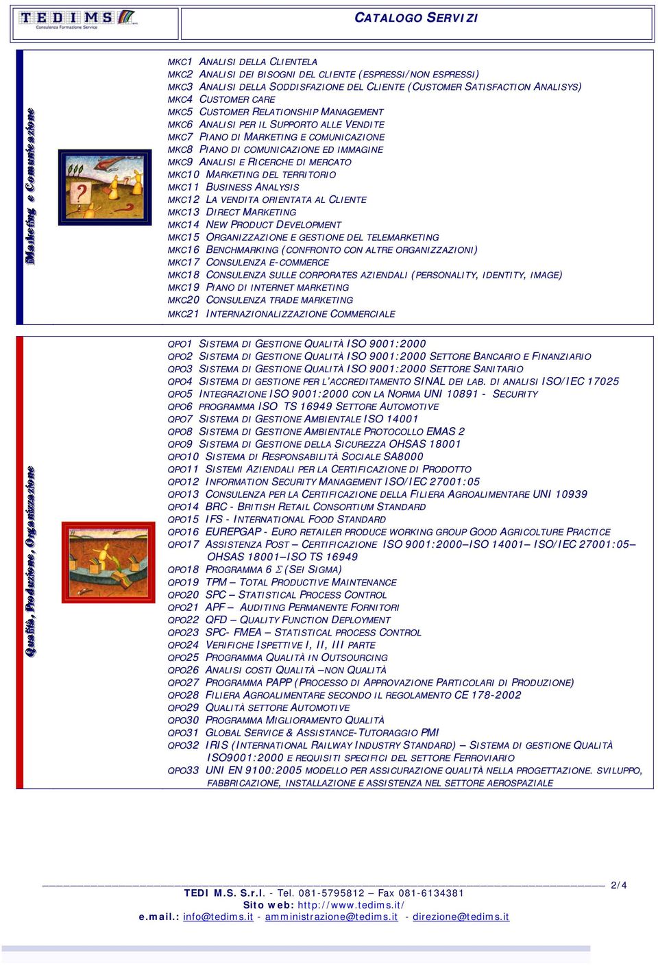 ED IMMAGINE MKC9 ANALISI E RICERCHE DI MERCATO MKC10 MARKETING DEL TERRITORIO MKC11 BUSINESS ANALYSIS MKC12 LA VENDITA ORIENTATA AL CLIENTE MKC13 DIRECT MARKETING MKC14 NEW PRODUCT DEVELOPMENT MKC15