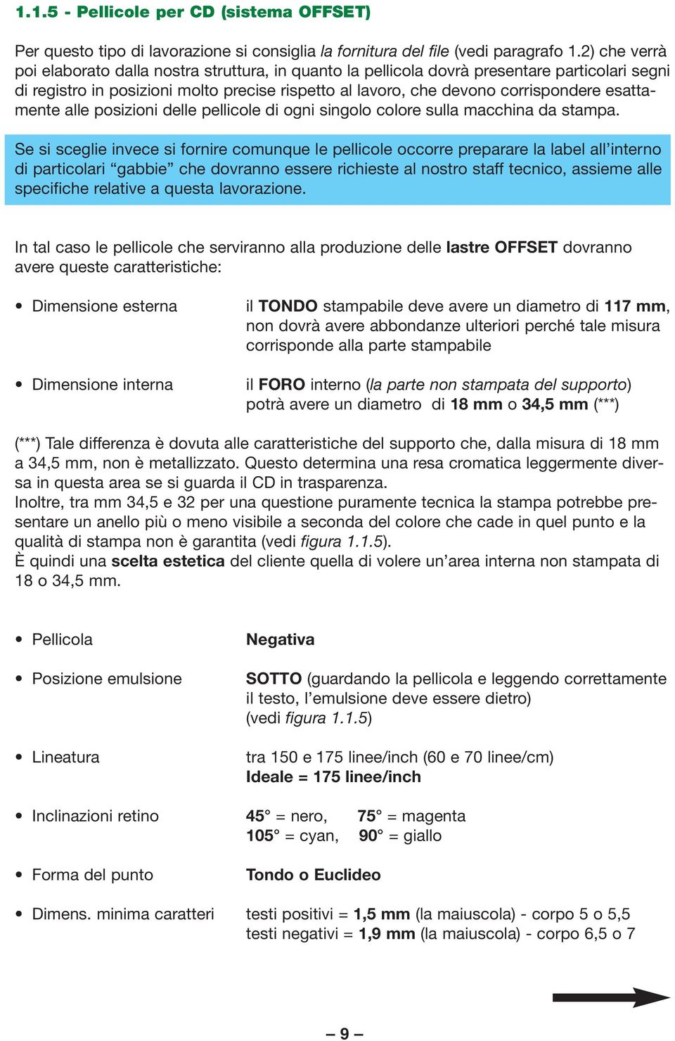 esattamente alle posizioni delle pellicole di ogni singolo colore sulla macchina da stampa.