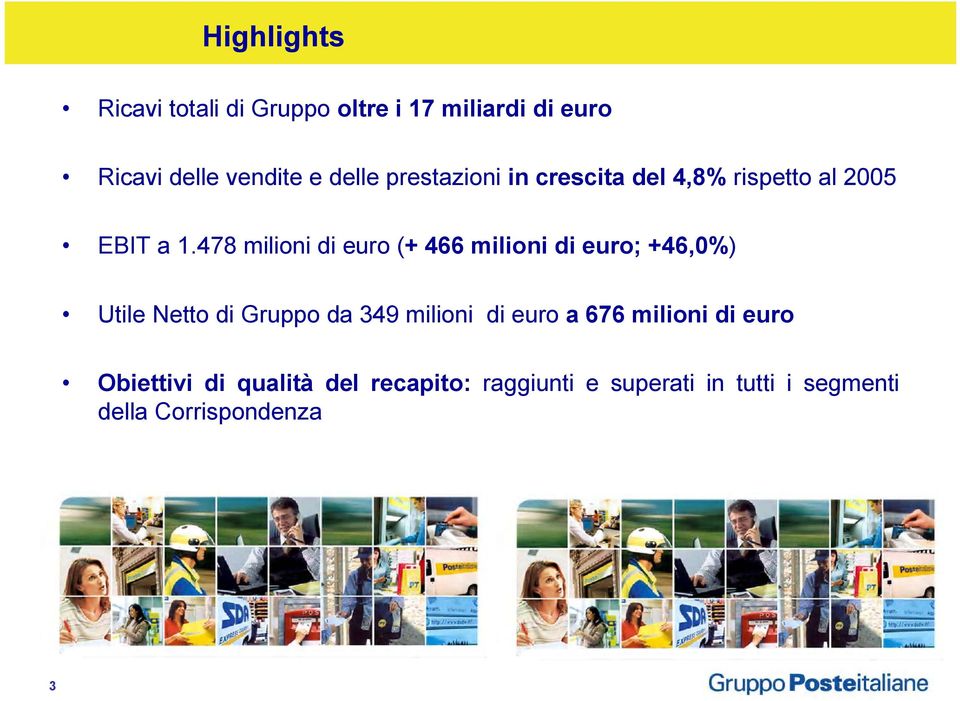 478 milioni di euro (+ 466 milioni di euro; +46,0%) Utile Netto di Gruppo da 349 milioni di