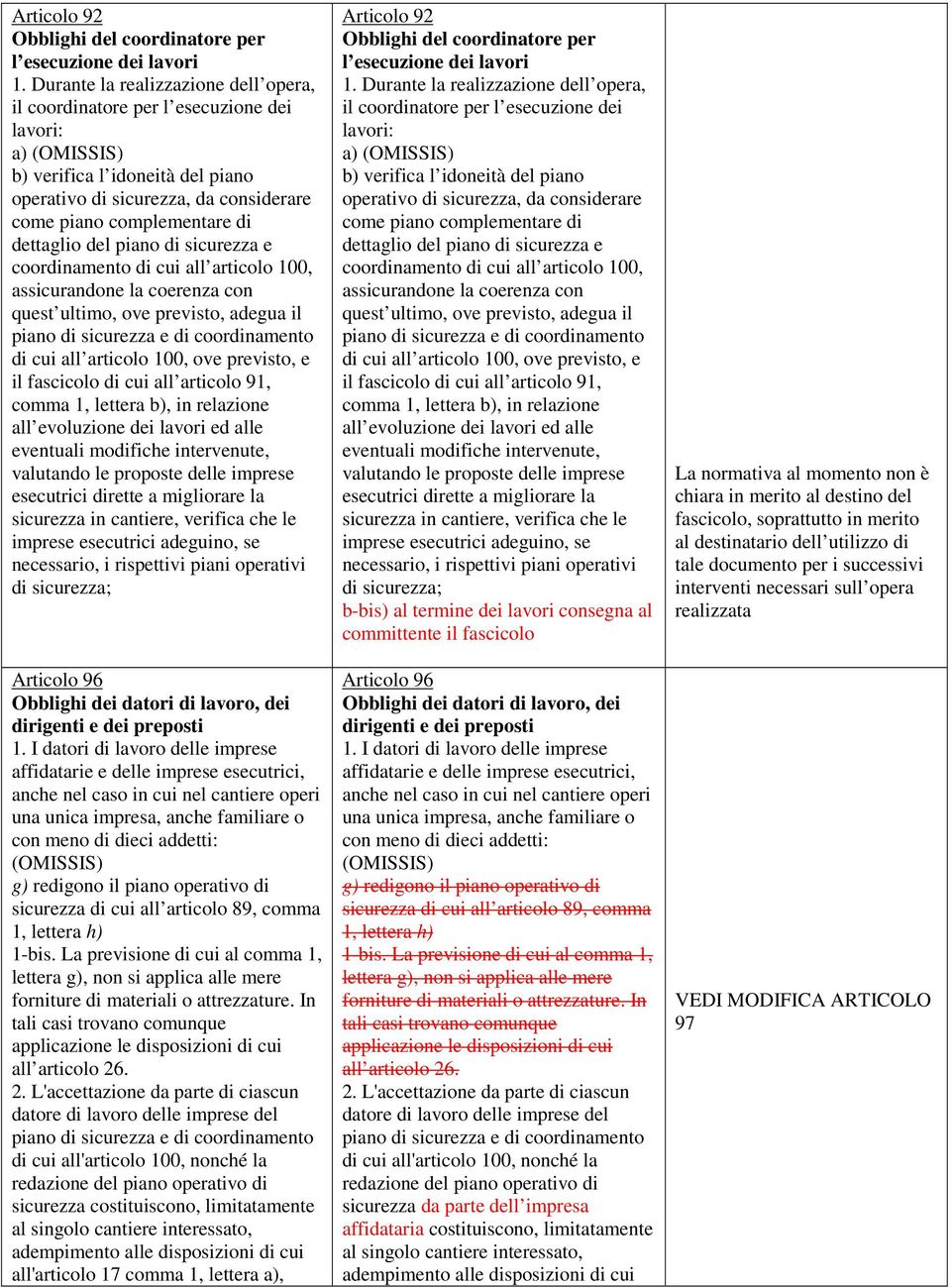 piano di sicurezza e coordinamento di cui all articolo 100, assicurandone la coerenza con quest ultimo, ove previsto, adegua il piano di sicurezza e di coordinamento di cui all articolo 100, ove