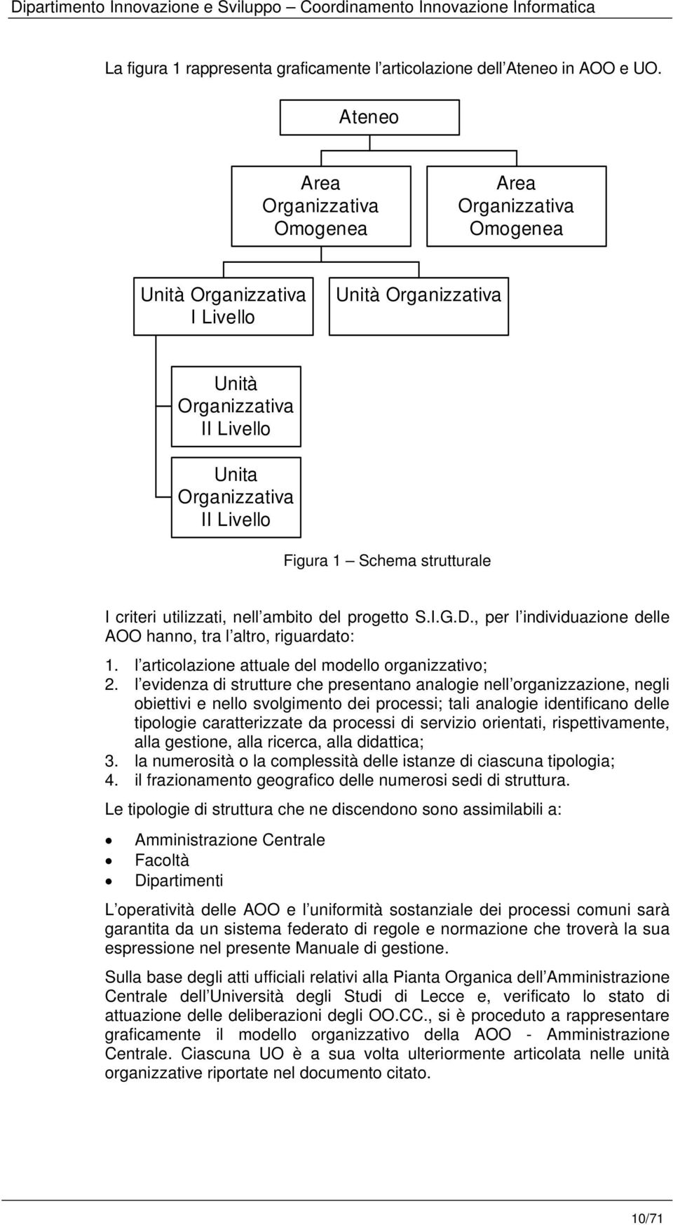 strutturale I criteri utilizzati, nell ambito del progetto S.I.G.D., per l individuazione delle AOO hanno, tra l altro, riguardato: 1. l articolazione attuale del modello organizzativo; 2.