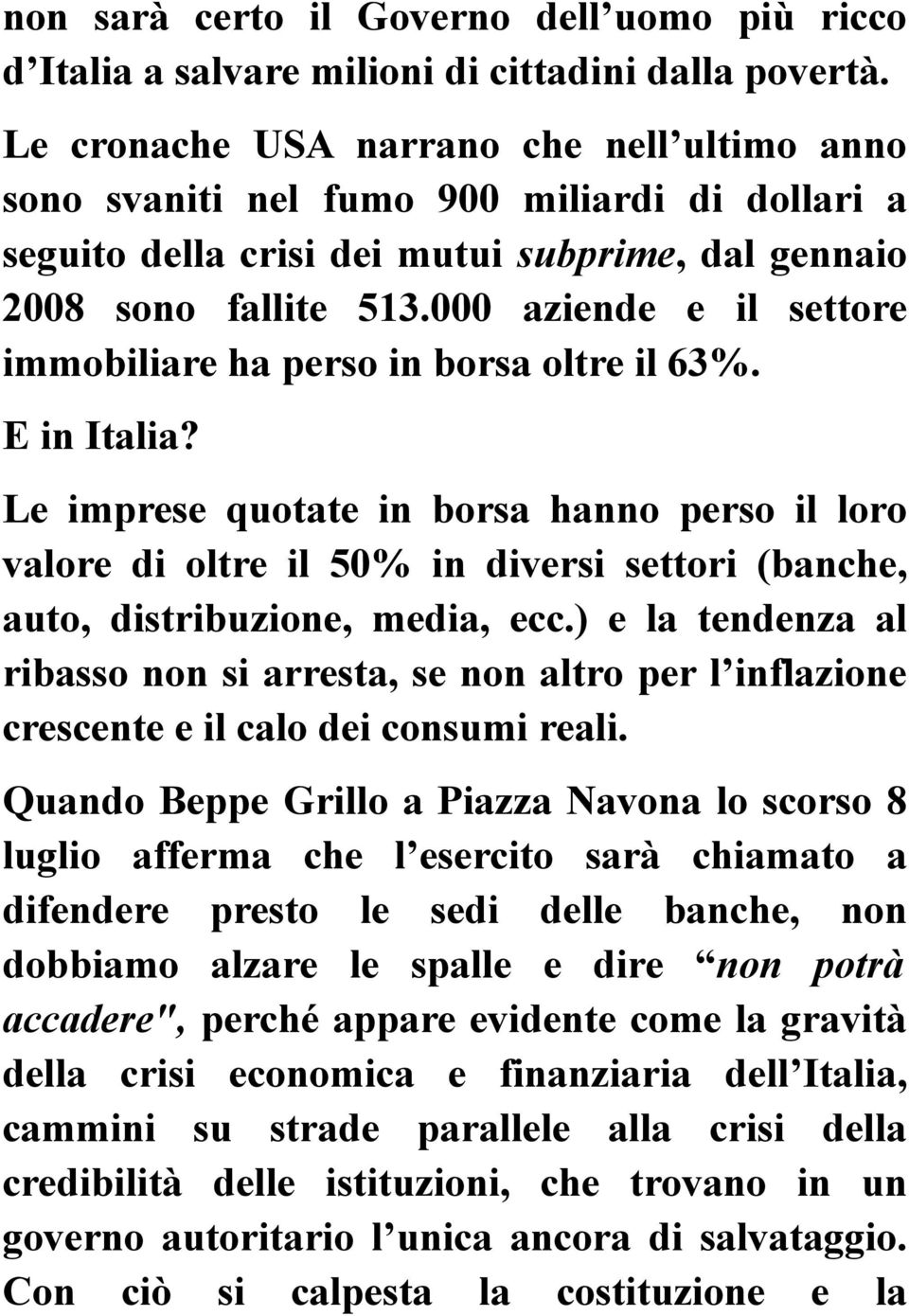 000 aziende e il settore immobiliare ha perso in borsa oltre il 63%. E in Italia?