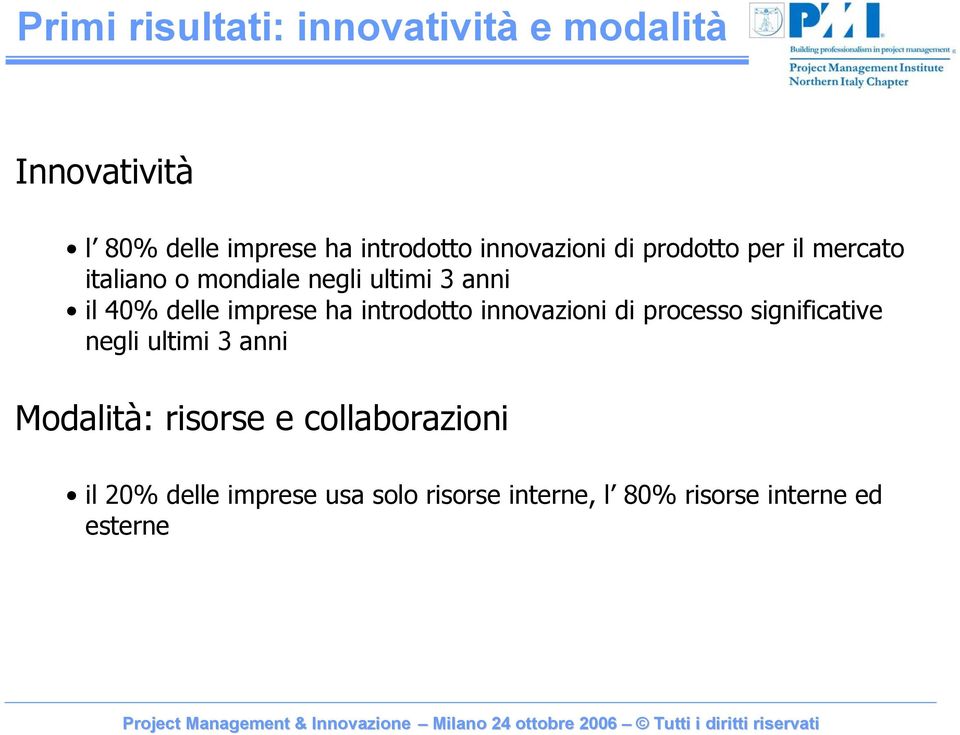 imprese ha introdotto innovazioni di processo significative negliultimi3 anni Modalità: