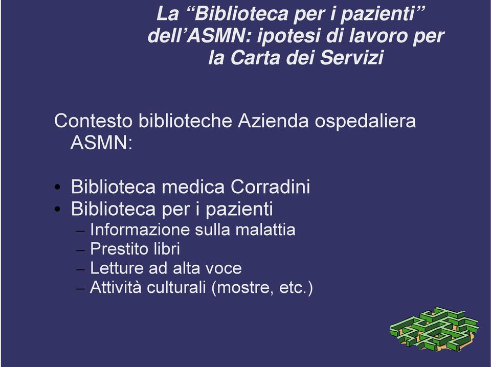 medica Corradini Biblioteca per i pazienti Informazione sulla malattia