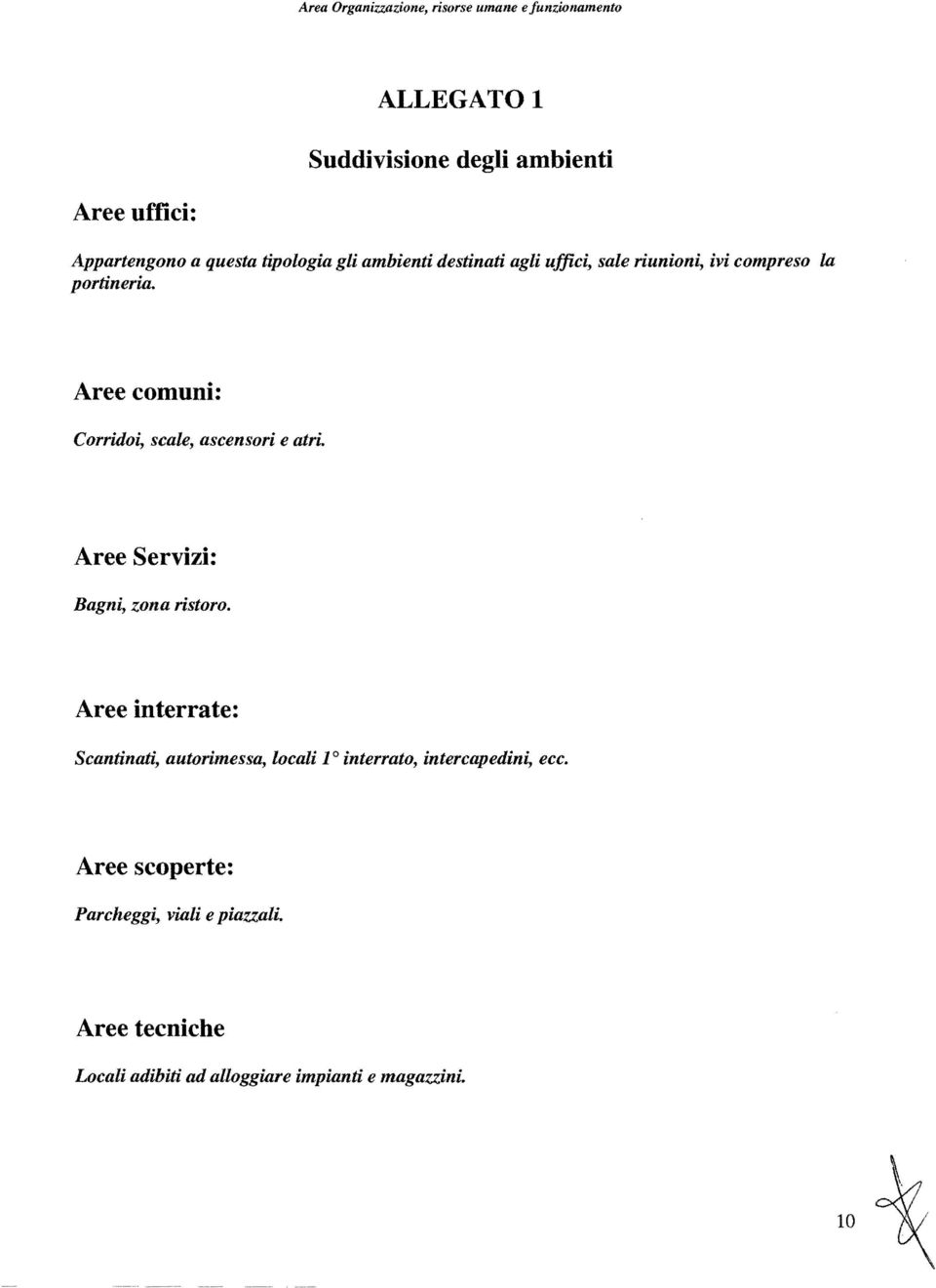 Aree comuni: Corridoi, scale, ascensori e atri. Aree Servizi: Bagni, zona ristoro.