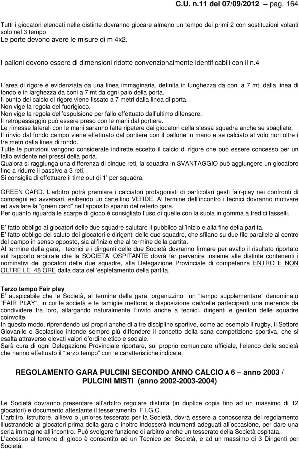 I palloni devono essere di dimensioni ridotte convenzionalmente identificabili con il n.4 L area di rigore è evidenziata da una linea immaginaria, definita in lunghezza da coni a 7 mt.