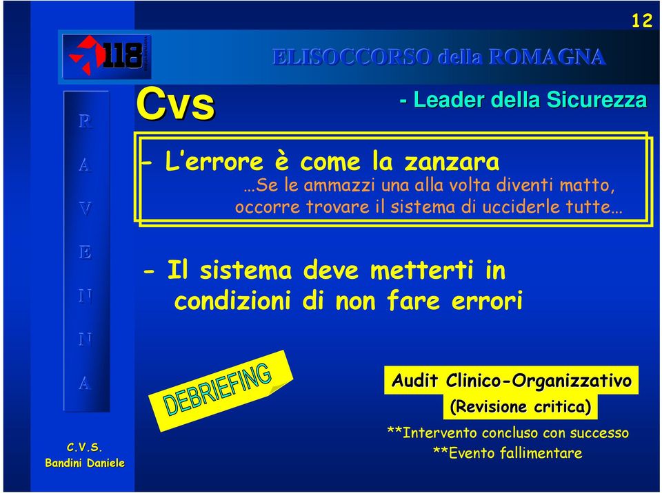 ucciderle tutte - Il sistema deve metterti in condizioni di non fare errori udit