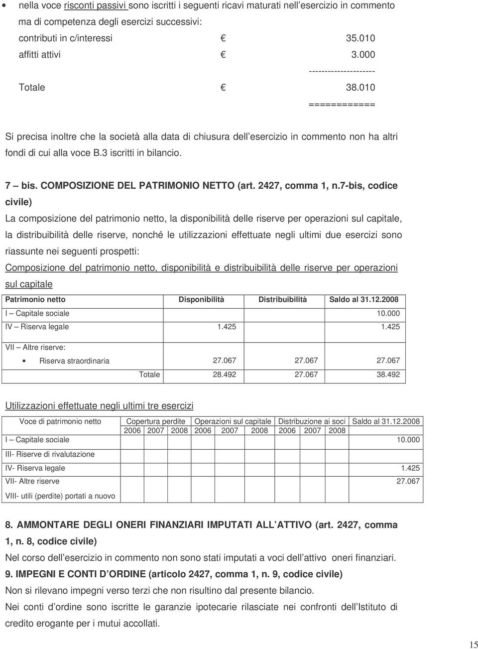 COMPOSIZIONE DEL PATRIMONIO NETTO (art. 2427, comma 1, n.