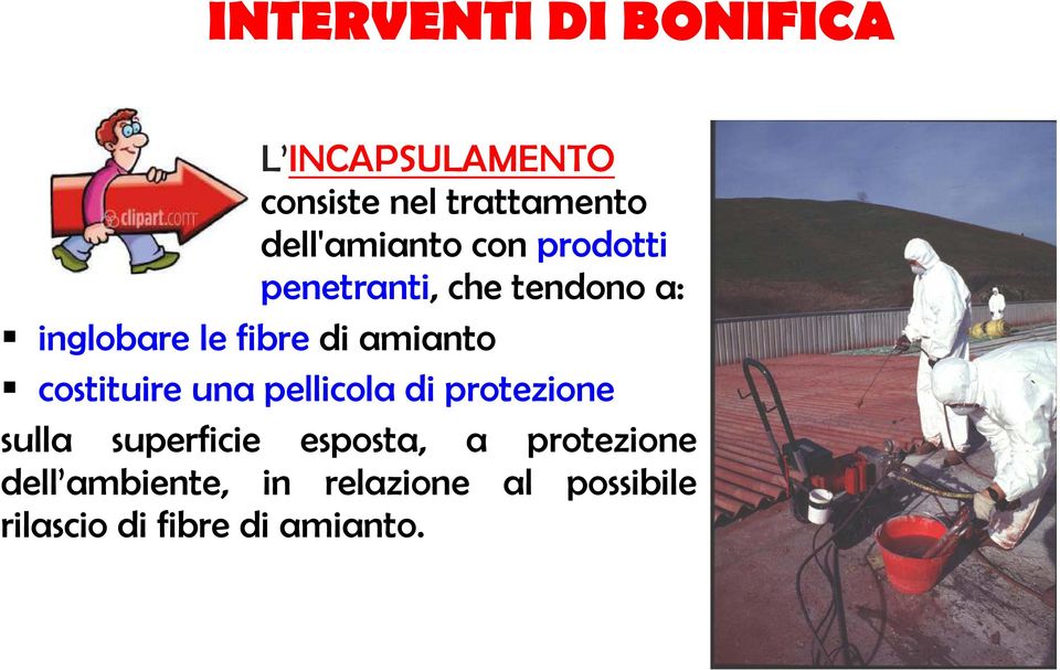 di amianto costituire una pellicola di protezione sulla superficie