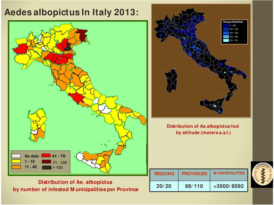 albopictus by number of infested Municipalities per