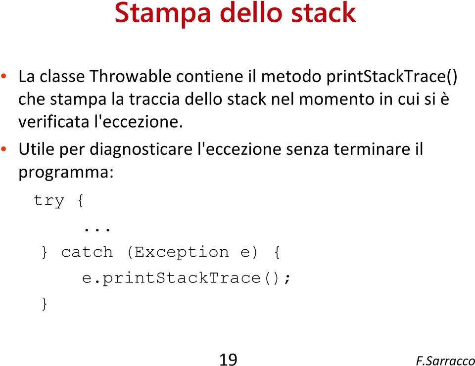 si è verificata l'eccezione.