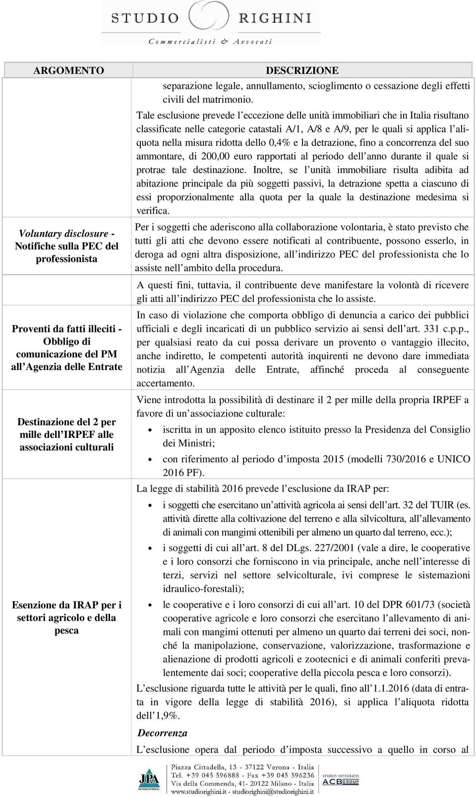 Tale esclusione prevede l eccezione delle unità immobiliari che in Italia risultano classificate nelle categorie catastali A/1, A/8 e A/9, per le quali si applica l aliquota nella misura ridotta