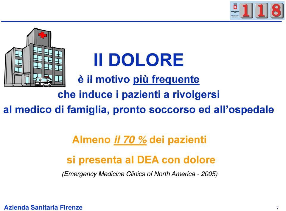 ospedale l Almeno il 70 % dei pazienti si presenta al DEA