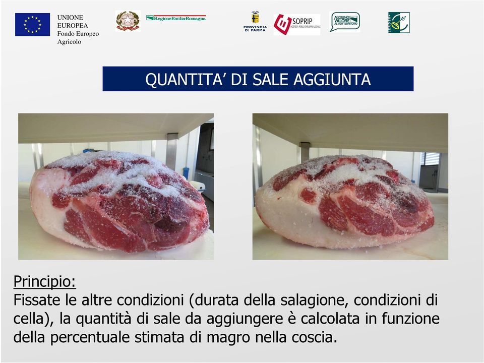 cella), la quantità di sale da aggiungere è calcolata