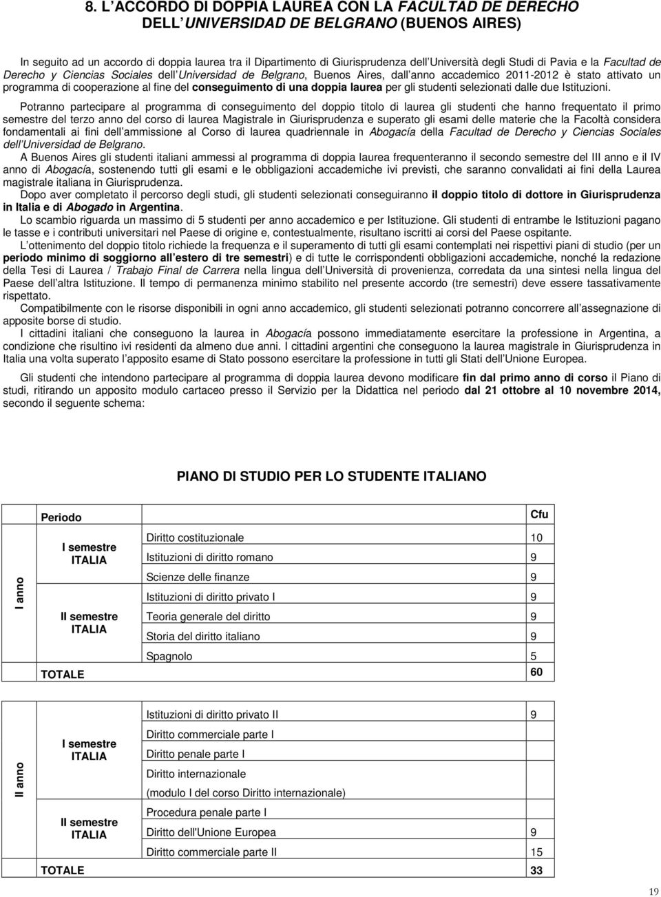 conseguimento di una doppia laurea per gli studenti selezionati dalle due Istituzioni.