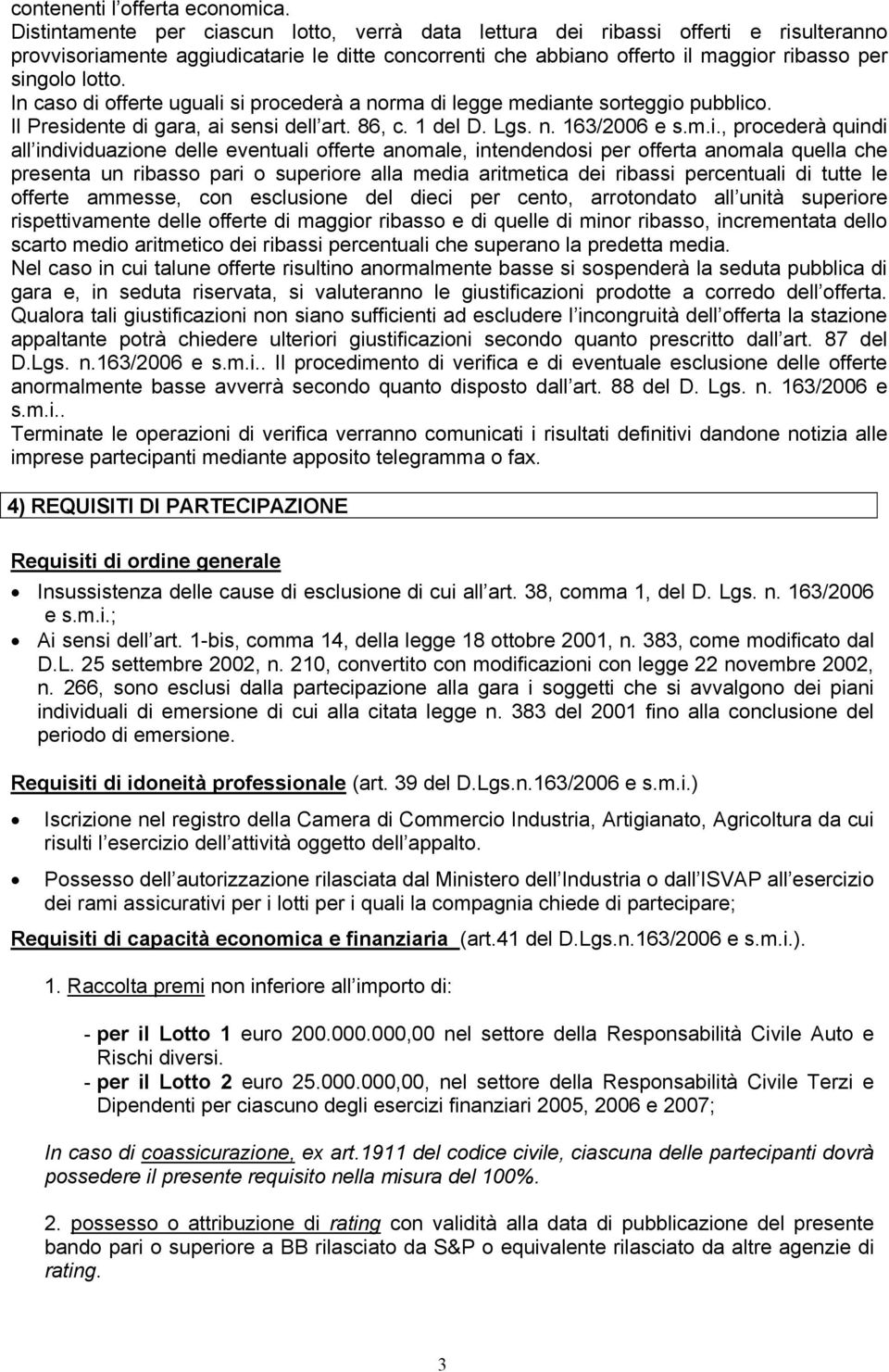 In caso di 