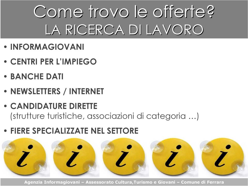 NEWSLETTERS / INTERNET CANDIDATURE DIRETTE (strutture turistiche, associazioni